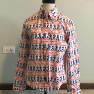 Vintage Cracker Jack button down shirt size small.